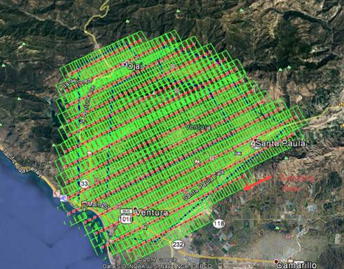 Planned Area of Interest for the Ventura / Thomas wildfires in 2017