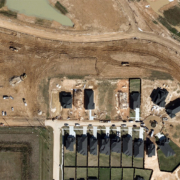 Home construction aerial image in Katy Texas