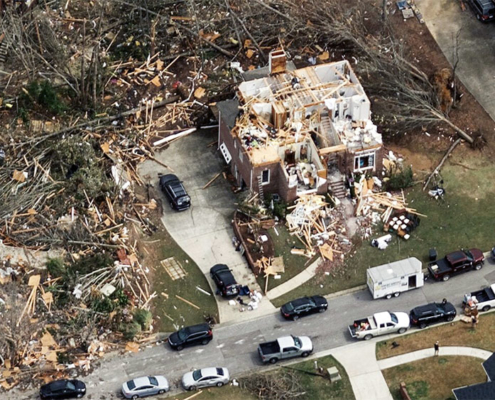 Tornado damage in Birmingham, Alabama